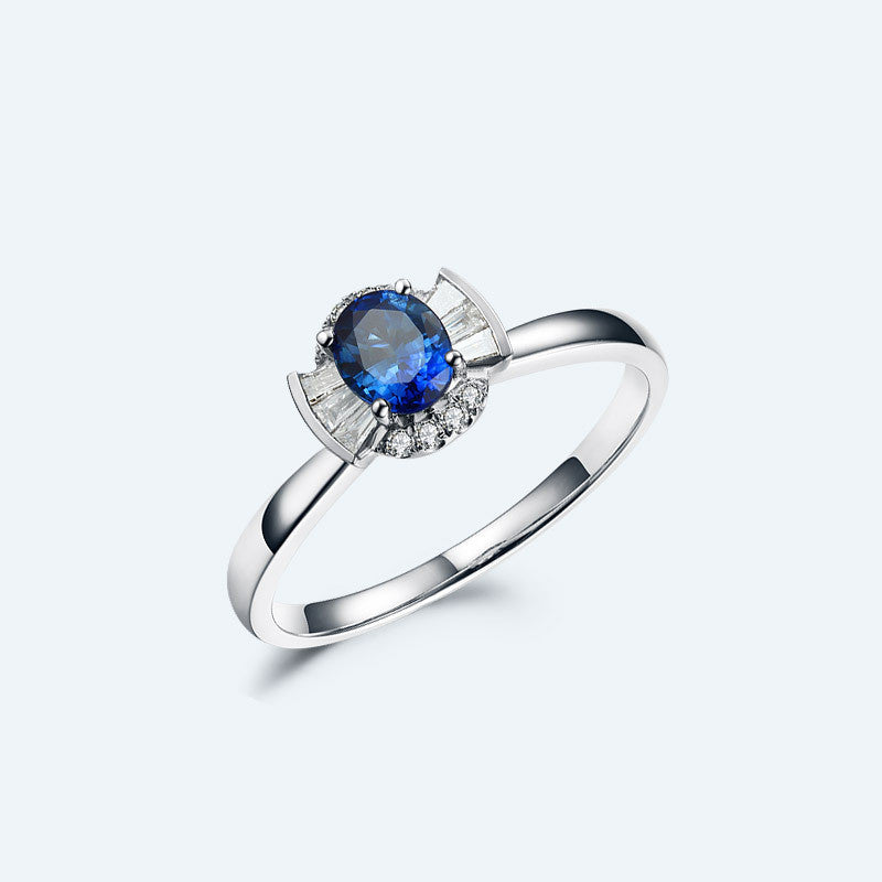 Anello da Donna in Oro 18K con Zaffiro Naturale