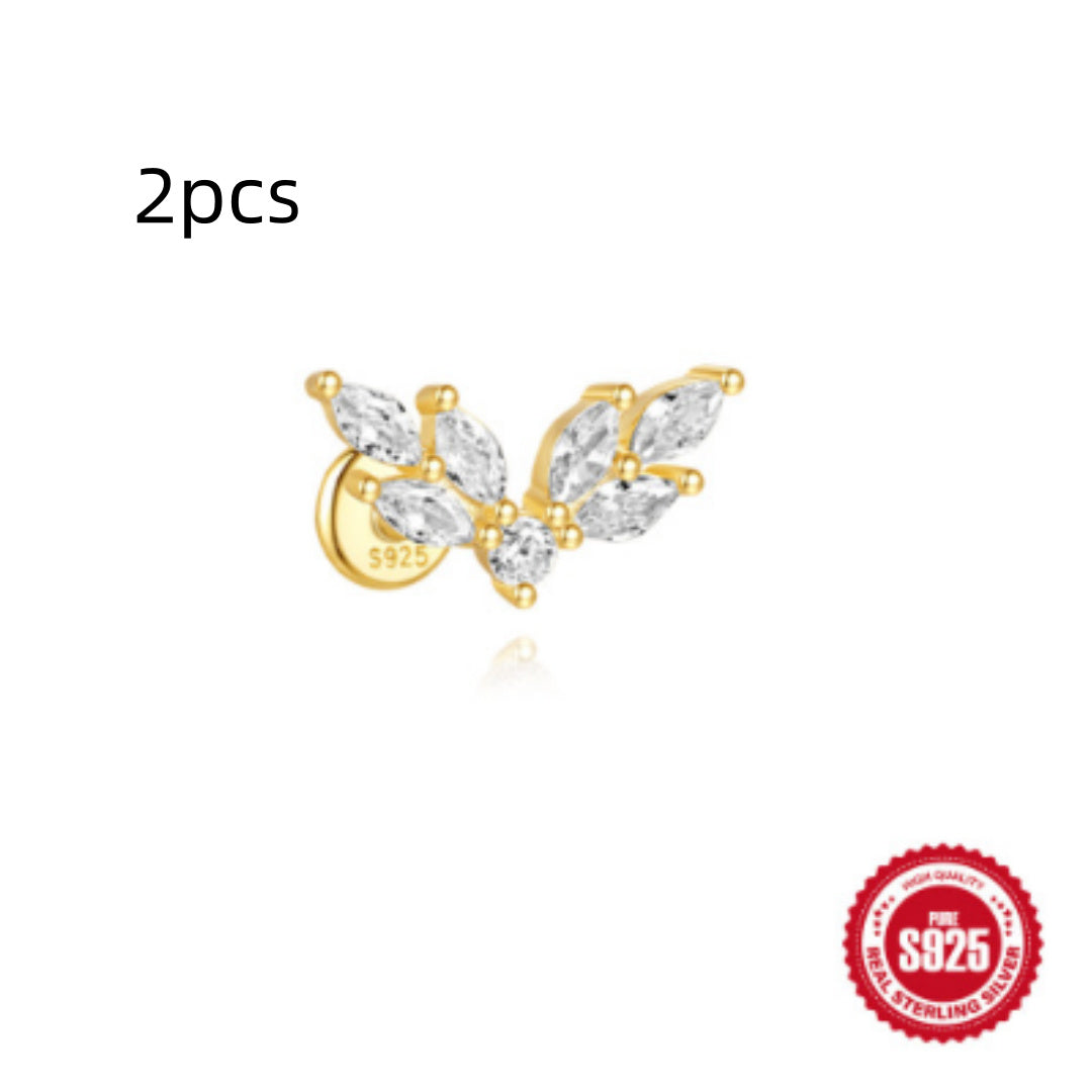 Orecchini a Goccia in Argento Sterling S925 con Design a Spirale Piatta