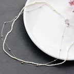 Collana con Piccola Perla Naturale Placcata Oro