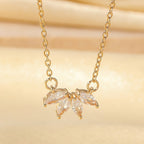 Collana con Foglia in Strass per Donna