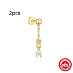 Orecchini a Goccia in Argento Sterling S925 con Design a Spirale Piatta