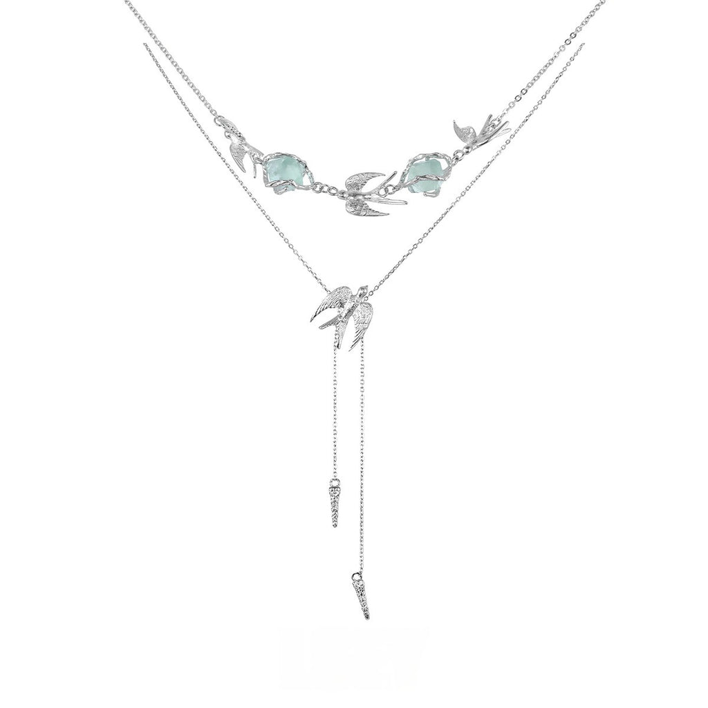 Collana con Uccello Volante in Fluorite