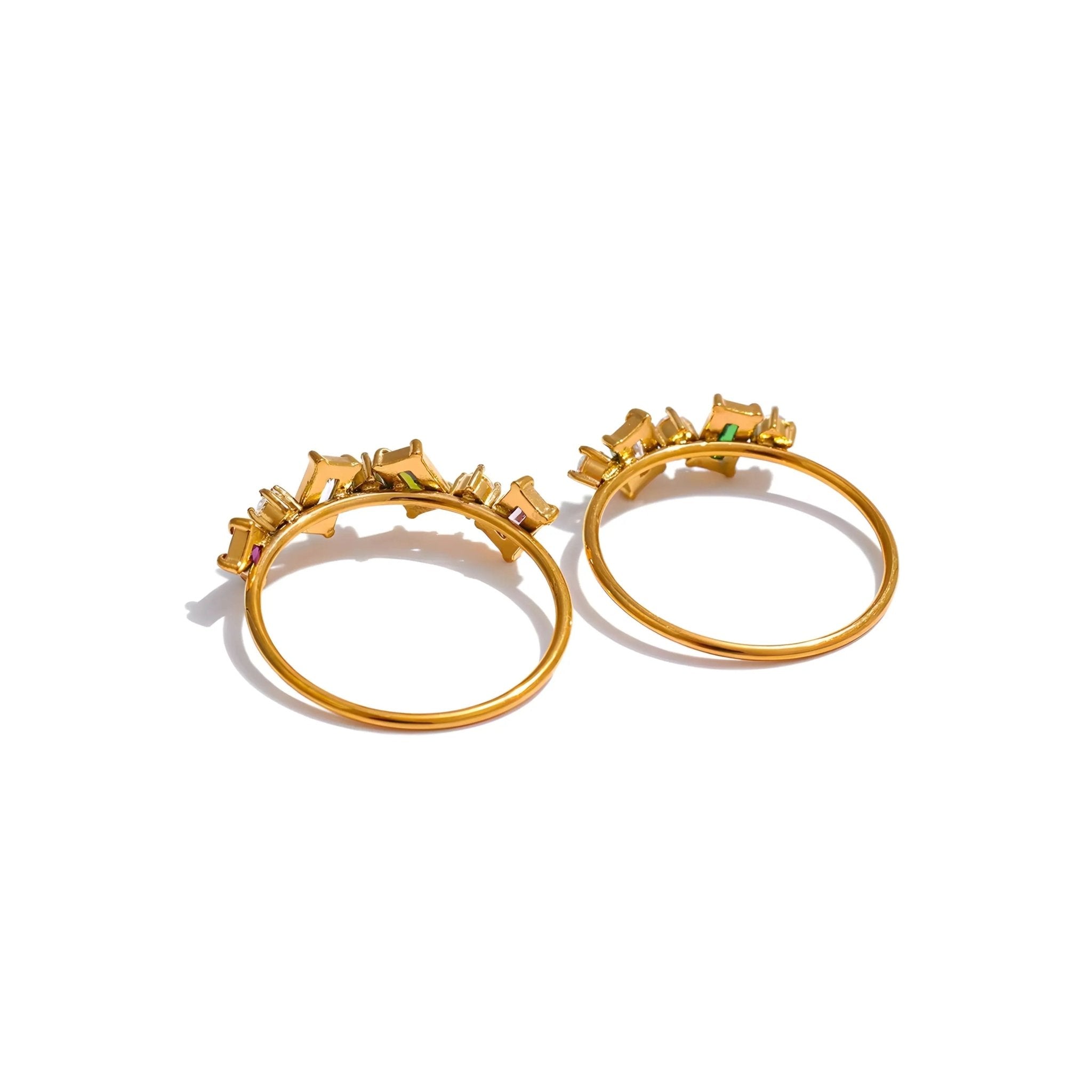 Anello Acciaio Placcato Oro 18K MELLY - Zirconi Multicolore,  | gioielli perfetti Rings km5m85-r3.myshopify.com