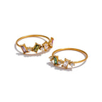 BEHI MELLY Ring – Mehrfarbige Zirkone, 18 Karat vergoldeter Stahl | BEHI MILANO - schmuckperfetti.it