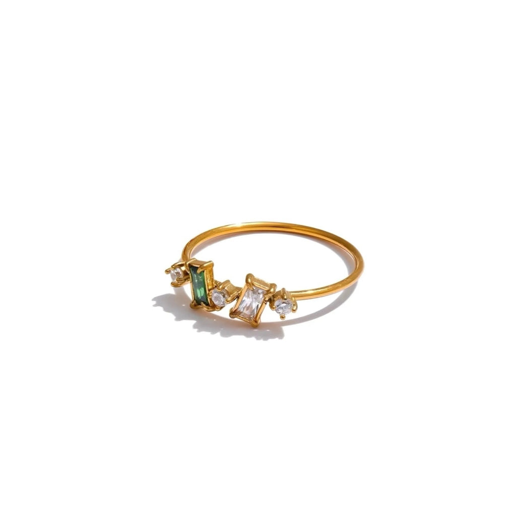 BEHI MELLY Ring – Mehrfarbige Zirkone, 18 Karat vergoldeter Stahl | BEHI MILANO - schmuckperfetti.it