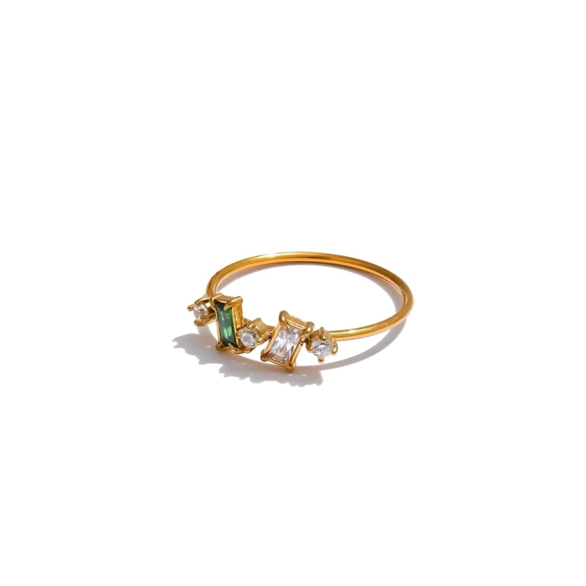 Anello Acciaio Placcato Oro 18K MELLY - Zirconi Multicolore,  | gioielli perfetti Rings km5m85-r3.myshopify.com