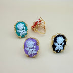 Anello Cammeo Rosa Vintage Regolabile Placcato Oro - Eleganza Retrò PARNIN RING km5m85-r3.myshopify.com