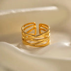 Anello EDEN Regolabile - Oro 18k, Acciaio Inossidabile, Design Geometrico | gioielli perfetti Rings km5m85-r3.myshopify.com