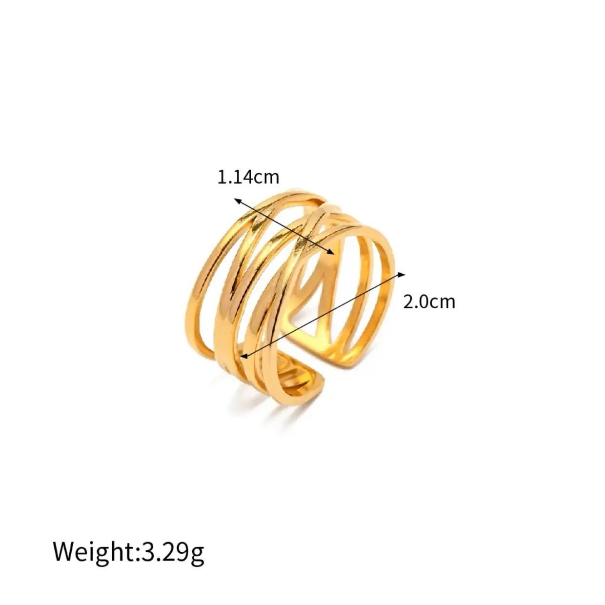 Anello EDEN Regolabile - Oro 18k, Acciaio Inossidabile, Design Geometrico | gioielli perfetti Rings km5m85-r3.myshopify.com