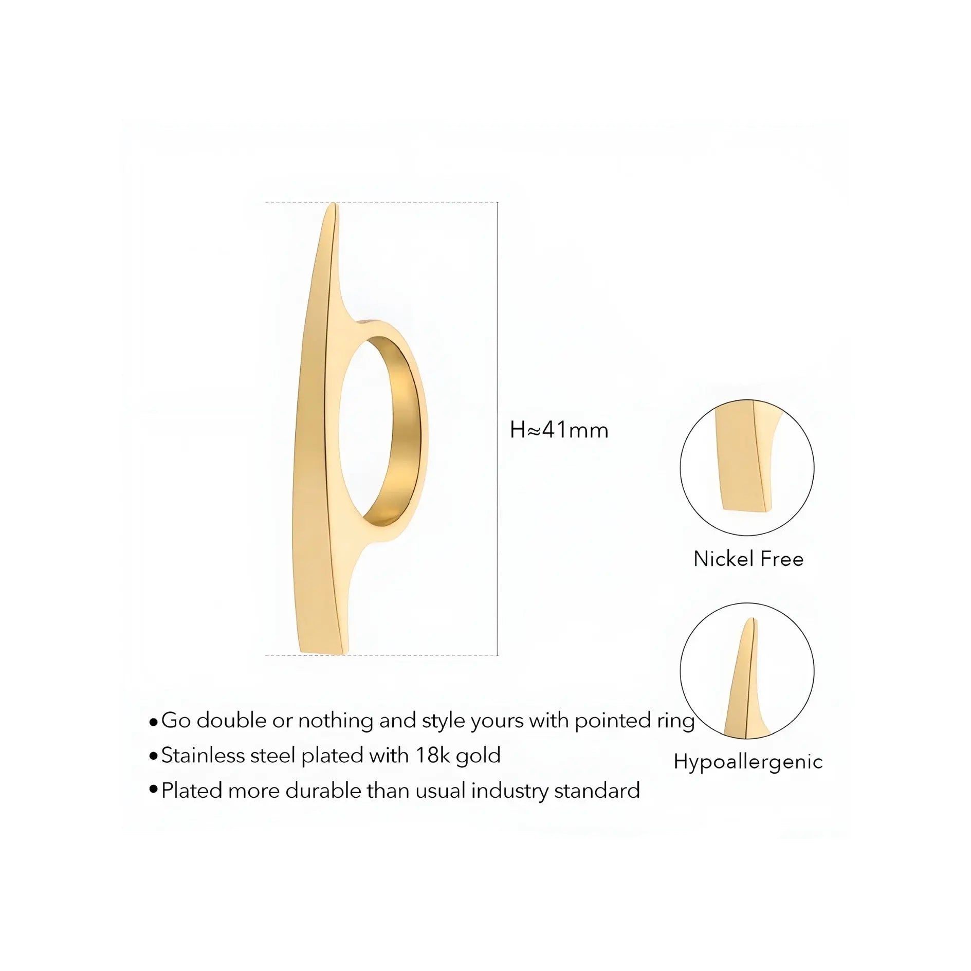 Anello acciaio Leena - Acciaio Inossidabile Placcato Oro PVD | Gioielli Perfetti Rings km5m85-r3.myshopify.com