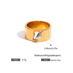 Anello acciaio placcato oro PVD 18k "CHARLOTTE" Rings km5m85-r3.myshopify.com