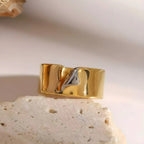 Anello acciaio placcato oro PVD 18k "CHARLOTTE" Rings km5m85-r3.myshopify.com