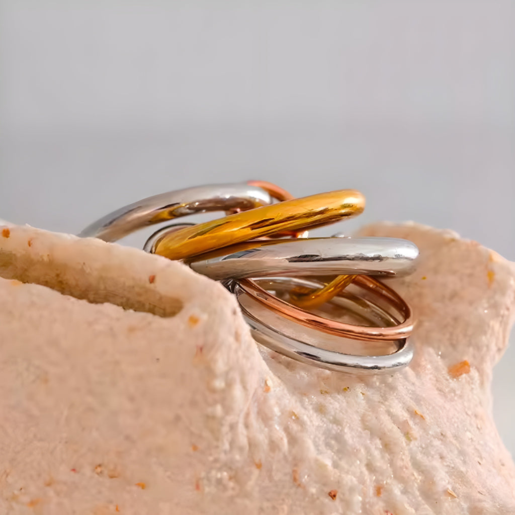 Anello acciaio placcato oro PVD 18k "DESERT" Rings km5m85-r3.myshopify.com
