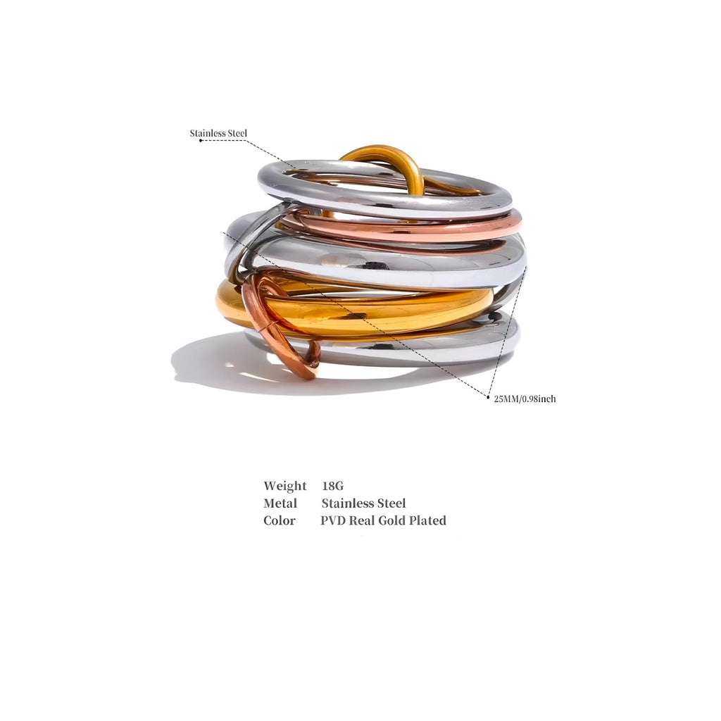 Anello acciaio placcato oro PVD 18k "DESERT" Rings km5m85-r3.myshopify.com