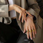 Anello acciaio placcato oro PVD 18k "DISHA" Rings km5m85-r3.myshopify.com