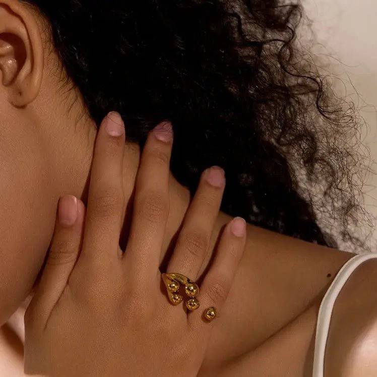 Anello acciaio placcato oro PVD 18k "LELLA" Rings km5m85-r3.myshopify.com