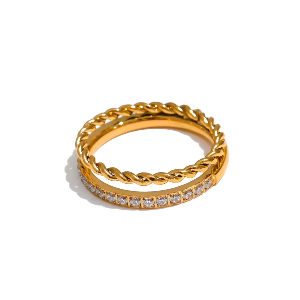 Anello acciaio placcato oro PVD 18k "LETICA" Rings km5m85-r3.myshopify.com