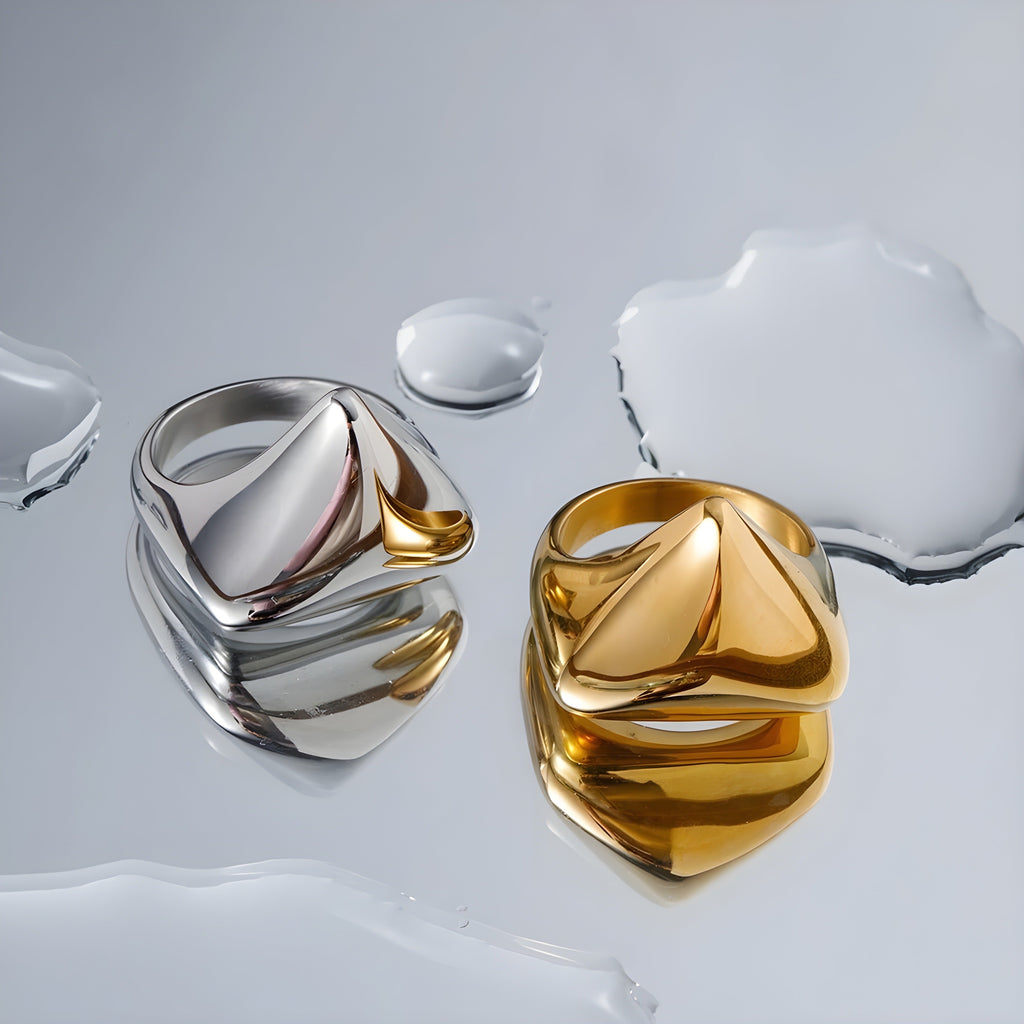 Anello acciaio placcato oro PVD 18k "RENIA" Rings km5m85-r3.myshopify.com