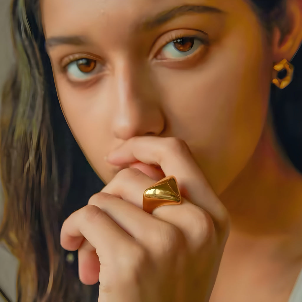 Anello acciaio placcato oro PVD 18k "RENIA" Rings km5m85-r3.myshopify.com