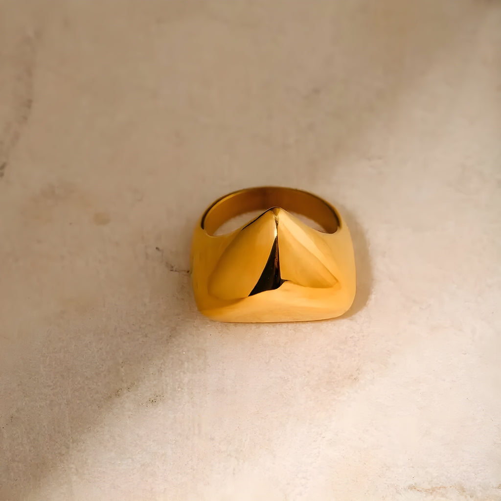 Anello acciaio placcato oro PVD 18k "RENIA" Rings km5m85-r3.myshopify.com