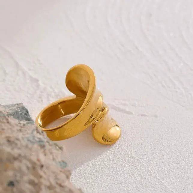 Anello acciaio placcato oro PVD 18k "VIVIAN" Rings km5m85-r3.myshopify.com