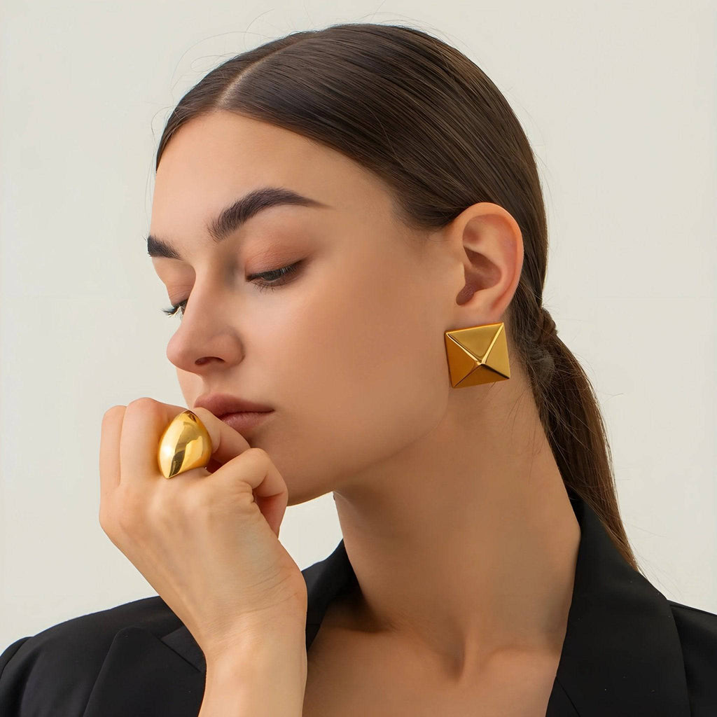 Anello acciaio placcato oro PVD 18k "YOSELIN" Rings km5m85-r3.myshopify.com