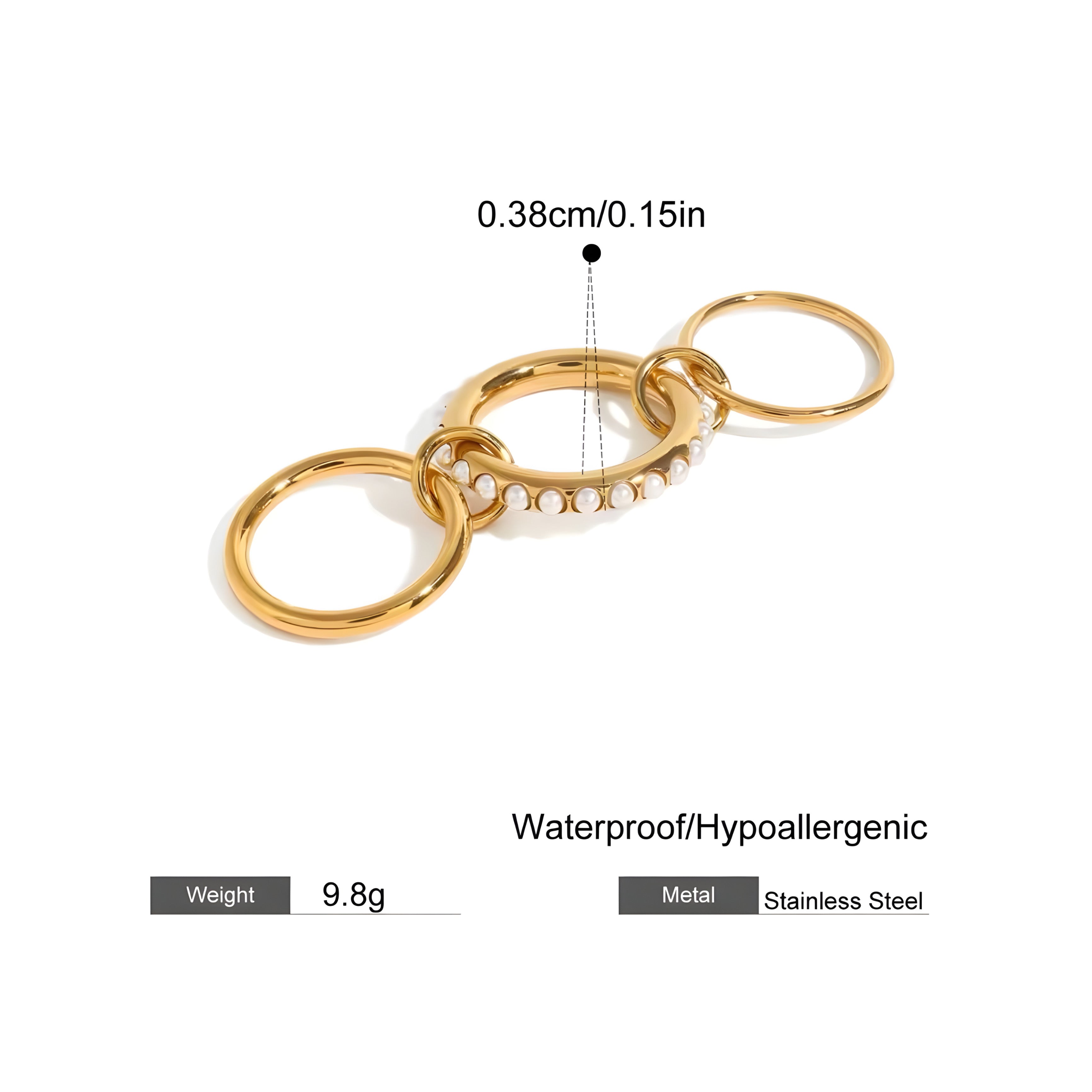 Anello acciaio placcato oro PVD "DORI" Rings km5m85-r3.myshopify.com