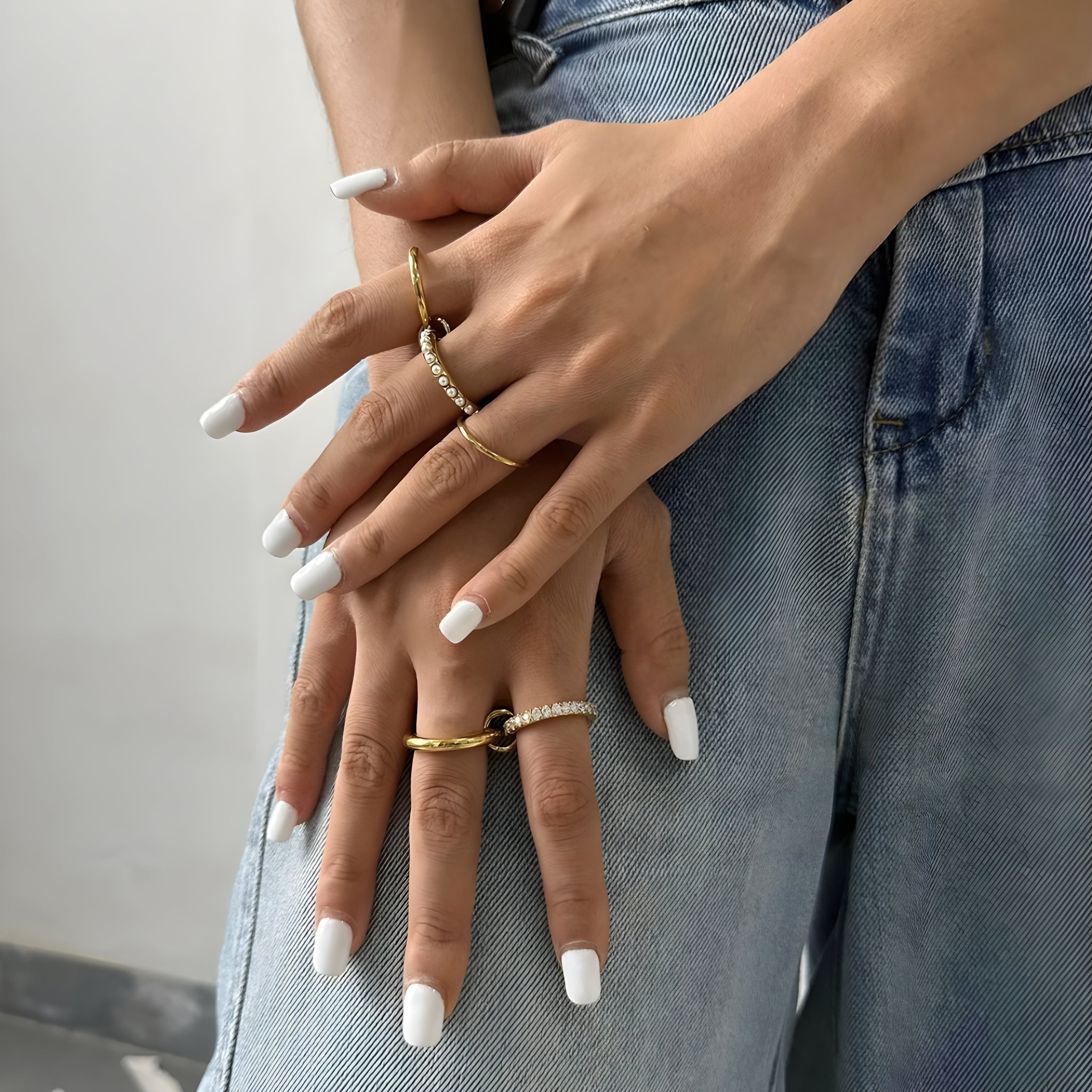 Anello acciaio placcato oro PVD "DORI" Rings km5m85-r3.myshopify.com