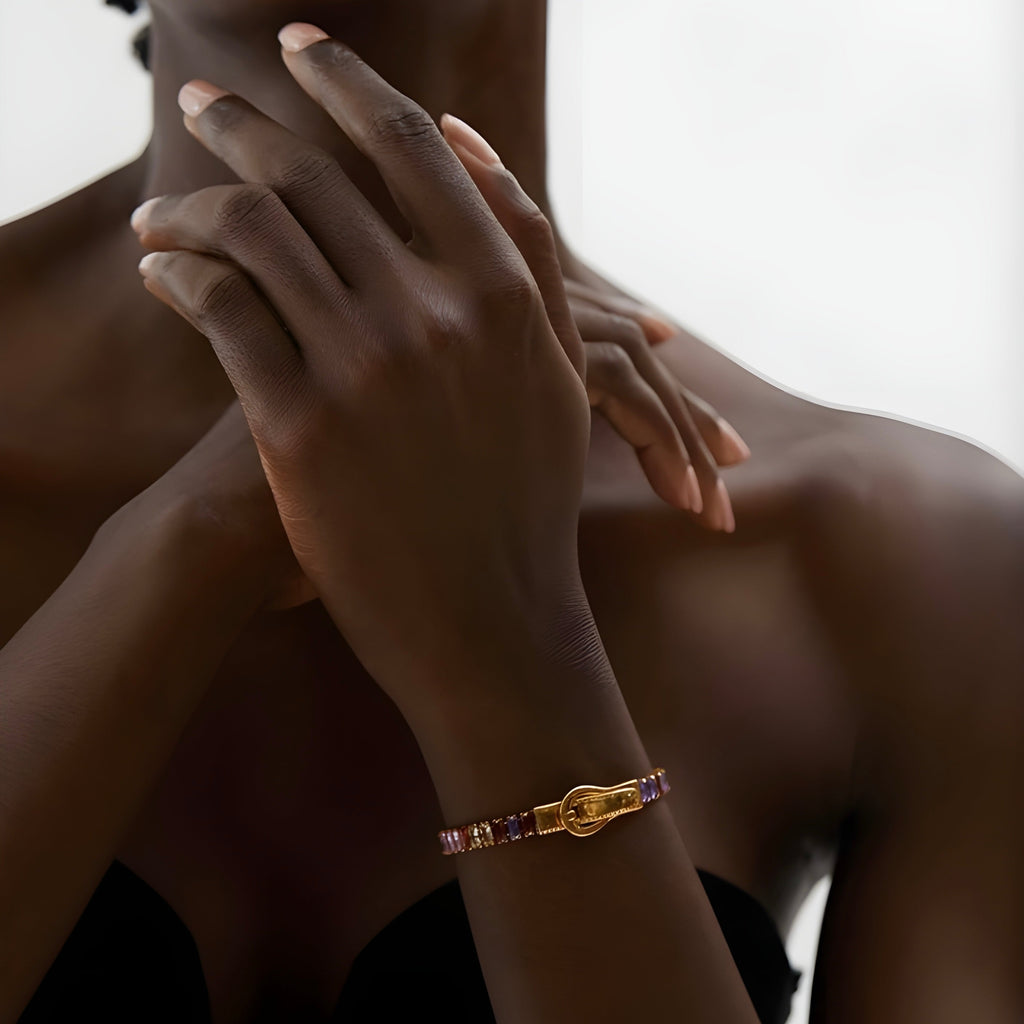 Bracciale Acciaio Placcato Oro PVD "BEATRICE" Bracelets km5m85-r3.myshopify.com