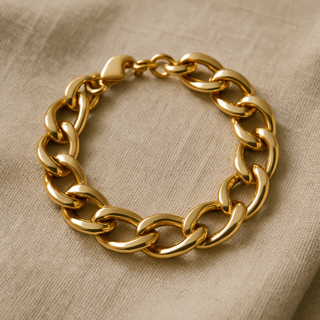 Bracciale Catena Bold Elegance Placcato Oro - Stile Statement PARNIN Bracciale km5m85-r3.myshopify.com