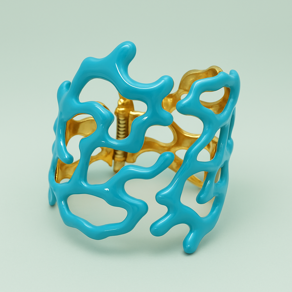 Bracciale Coral Luxe Smalto Rosso Bianco Turchese - Statement Elegante PARNIN Bracelets km5m85-r3.myshopify.com