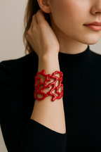 Bracciale Coral Luxe Smalto Rosso Bianco Turchese - Statement Elegante PARNIN Bracelets km5m85-r3.myshopify.com