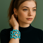 Bracciale Coral Luxe Smalto Rosso Bianco Turchese - Statement Elegante PARNIN Bracelets km5m85-r3.myshopify.com