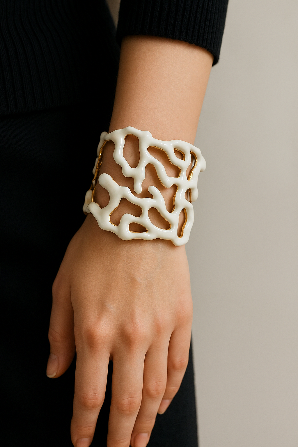 Bracciale Coral Luxe Smalto Rosso Bianco Turchese - Statement Elegante PARNIN Bracelets km5m85-r3.myshopify.com