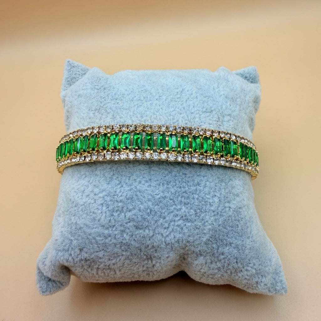 Bracciale Placcato Oro con Gemme Colorate Regal Shine- Lusso Artigianale PARNIN Bracelet km5m85-r3.myshopify.com