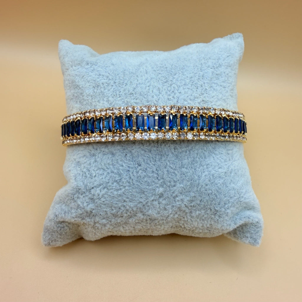 Bracciale Placcato Oro con Gemme Colorate Regal Shine- Lusso Artigianale PARNIN Bracelet km5m85-r3.myshopify.com
