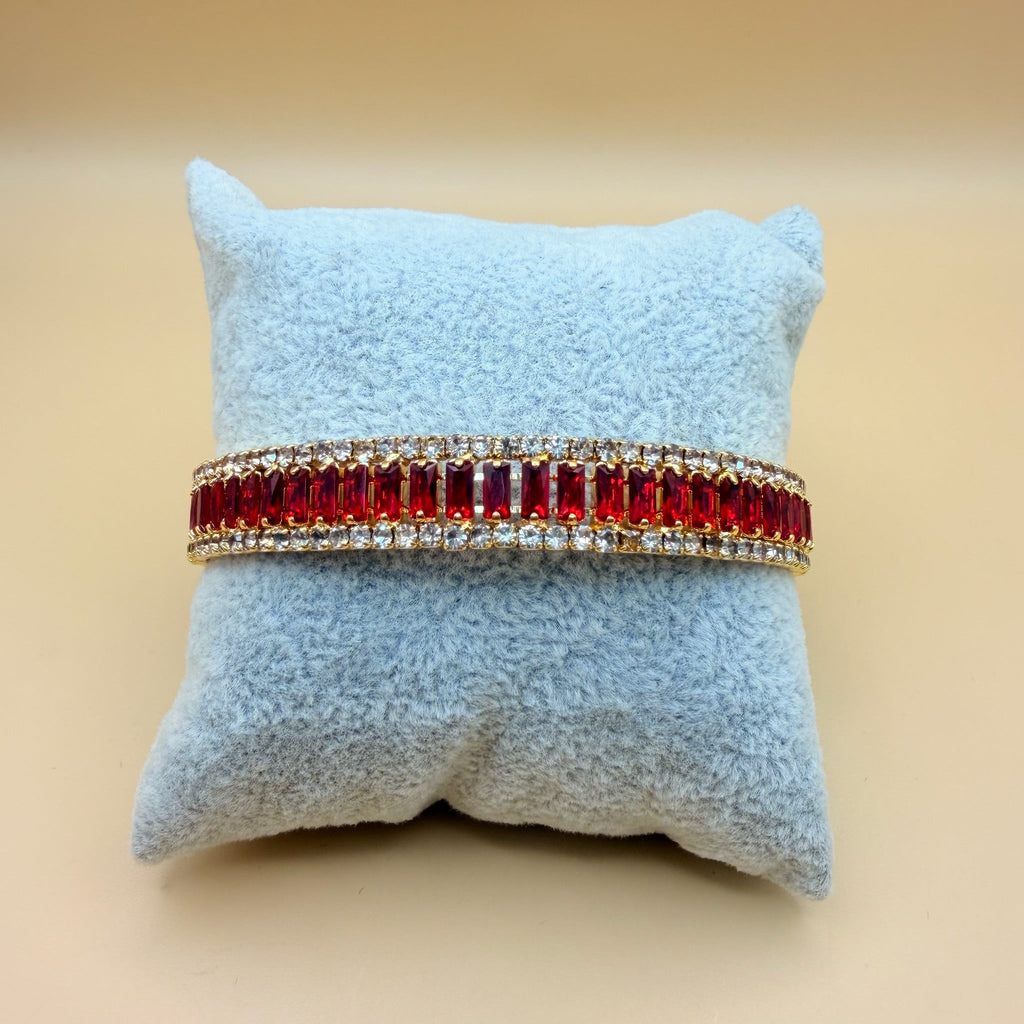 Bracciale Placcato Oro con Gemme Colorate Regal Shine- Lusso Artigianale PARNIN Bracelet km5m85-r3.myshopify.com