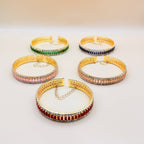 Bracciale Placcato Oro con Gemme Colorate Regal Shine- Lusso Artigianale PARNIN Bracelet km5m85-r3.myshopify.com