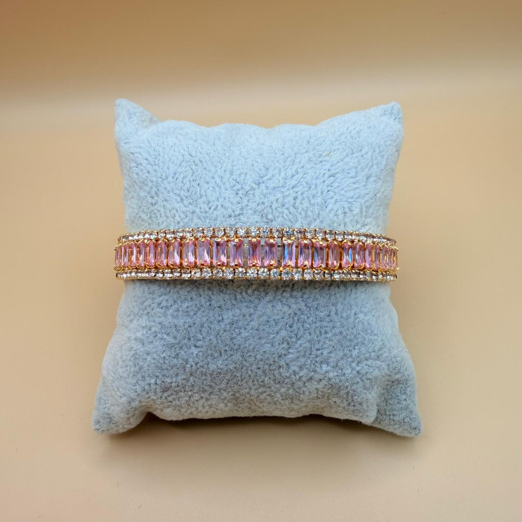 Bracciale Placcato Oro con Gemme Colorate Regal Shine- Lusso Artigianale PARNIN Bracelet km5m85-r3.myshopify.com