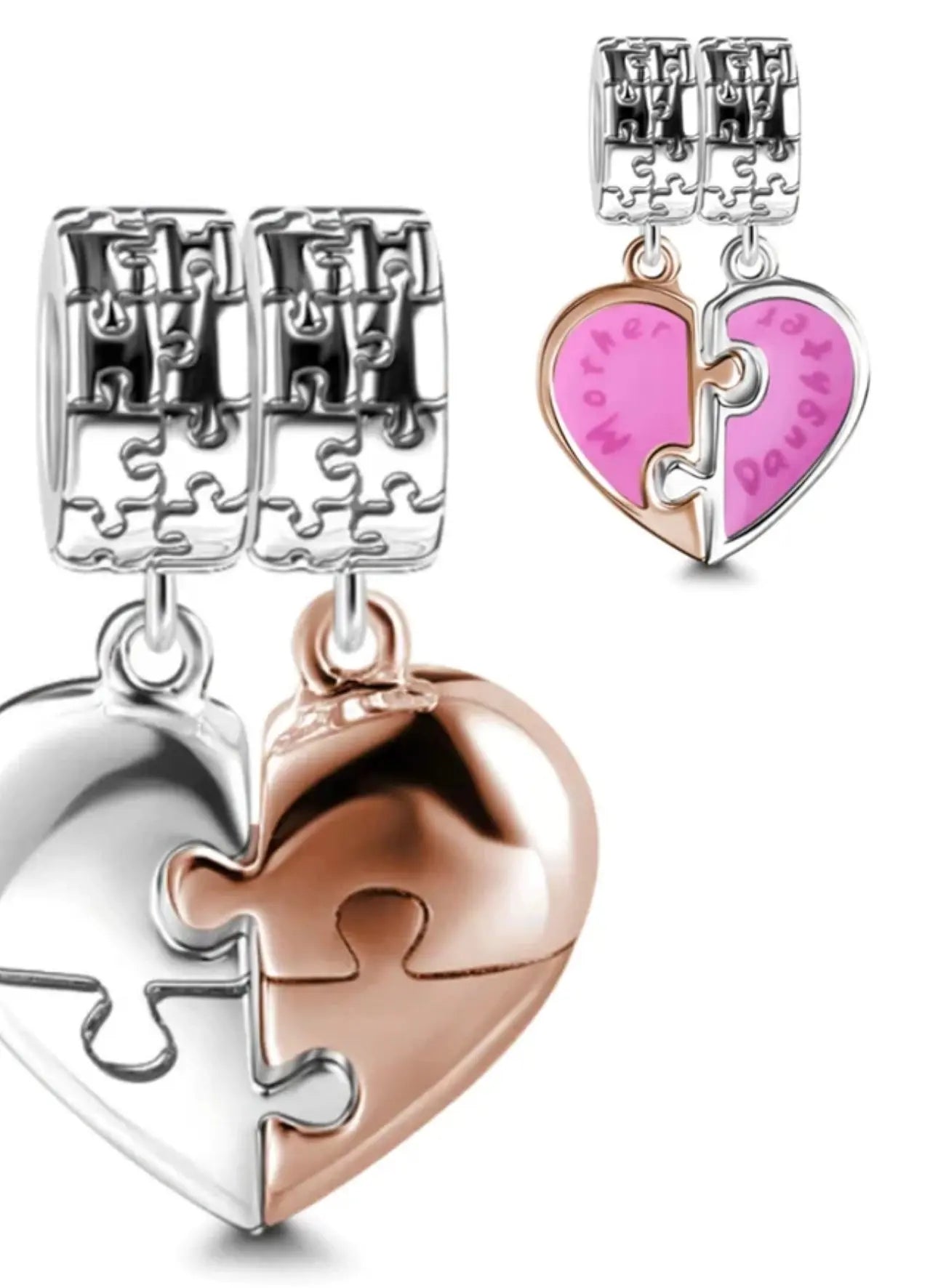 Charm Cuore Puzzle Mamma Figlia Argento S925 Bicolore - Simbolo di Legame Eterno e Raffinatezza | gioielliperfetti.it Charm km5m85-r3.myshopify.com