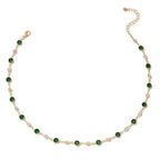 Collana Corta Zircone Verde e Cristalli Retrò - Splendore Raffinato | Gioielli Perfetti Collana km5m85-r3.myshopify.com