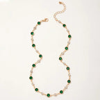 Collana Corta Zircone Verde e Cristalli Retrò - Splendore Raffinato | Gioielli Perfetti Collana km5m85-r3.myshopify.com