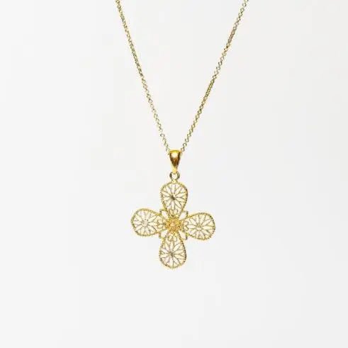 Collana Croce "Amen Chic" Argento 925 Placcato Oro 18k - Eleganza Artigianale | Gioielli Perfetti Collana km5m85-r3.myshopify.com