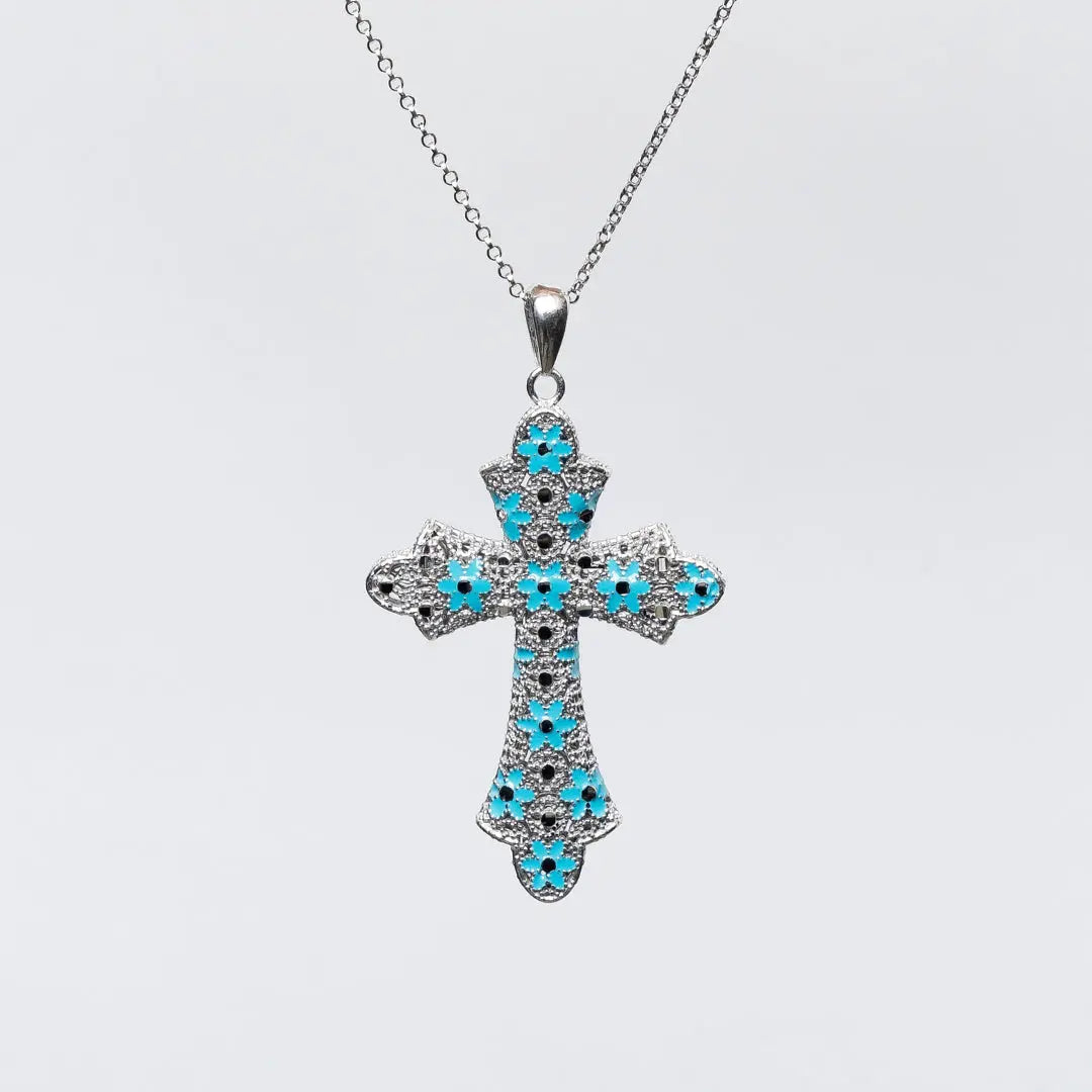 Collana Croce Media Argento 925 - Raffinatezza Artigianale Italiana | gioielli perfetti Collana km5m85-r3.myshopify.com