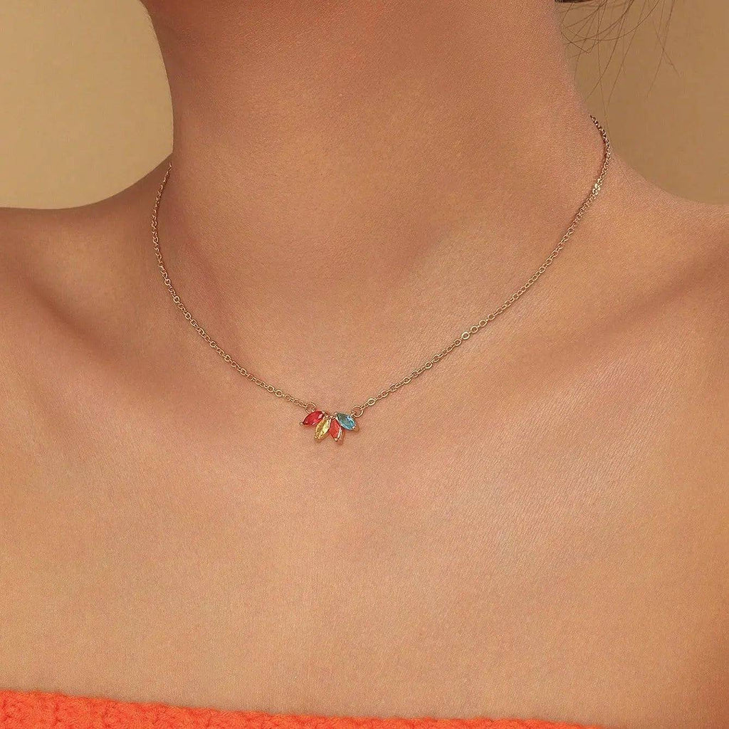 Collana Foglia Strass Dorata - Splendore Luminoso per Donna | Gioielli Perfetti Collana km5m85-r3.myshopify.com