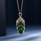 Collana Giada Verde Smeraldo 18K con Diamanti - Eleganza Etnica | Gioielli Perfetti Collana km5m85-r3.myshopify.com