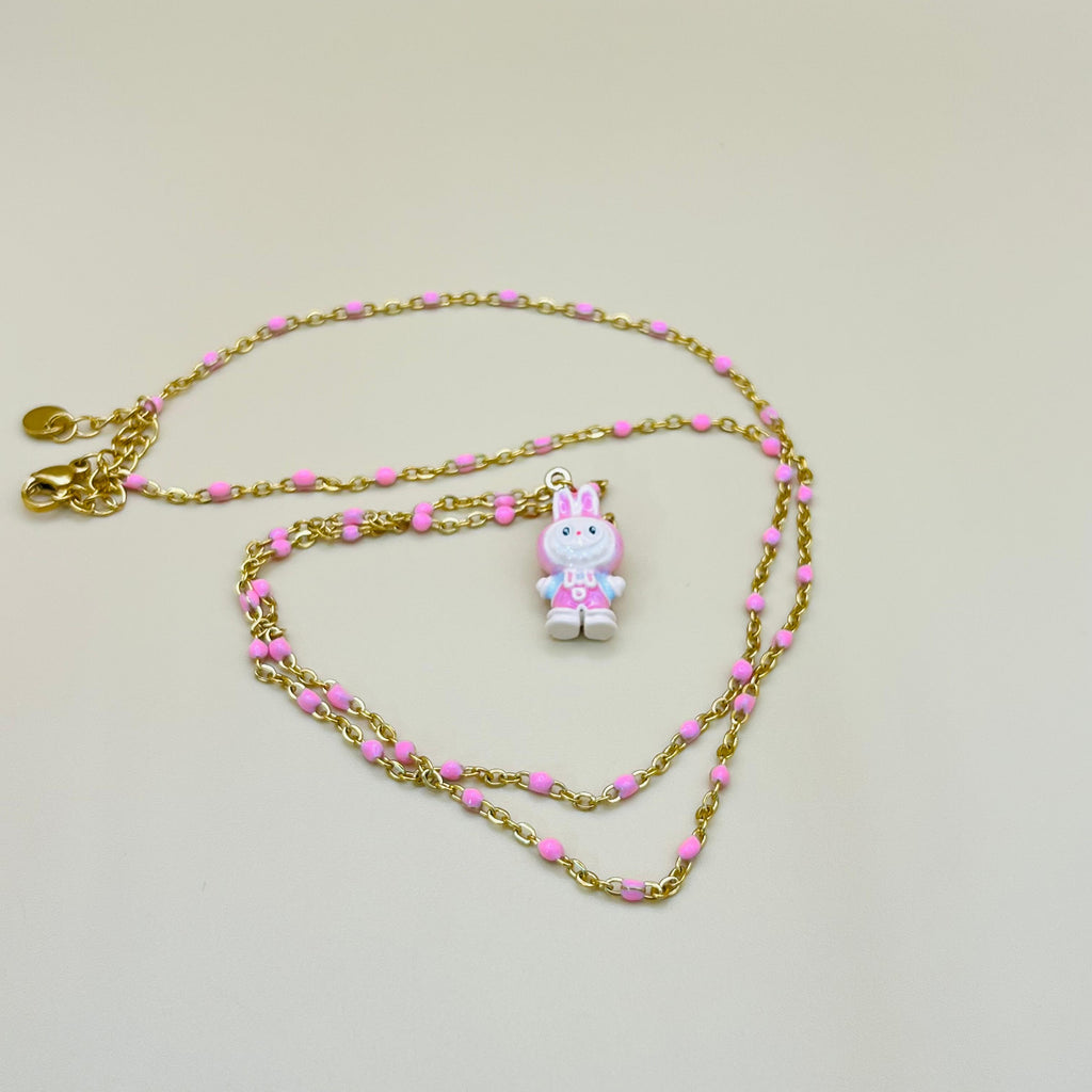 Collana Kawaii Labubu Perline Oro - Ciondolo Cartoon Smaltato PARNIN Necklaces km5m85-r3.myshopify.com
