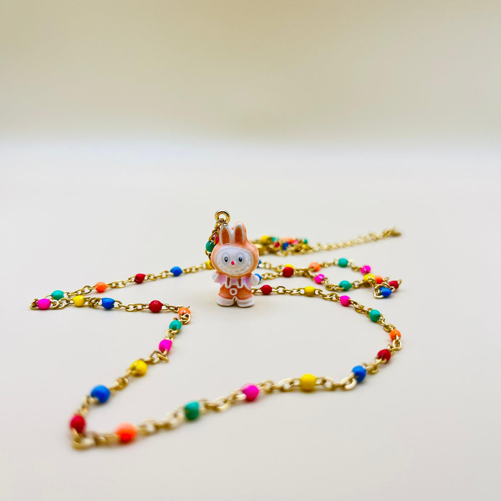 Collana Kawaii Labubu Perline Oro - Ciondolo Cartoon Smaltato PARNIN Necklaces km5m85-r3.myshopify.com
