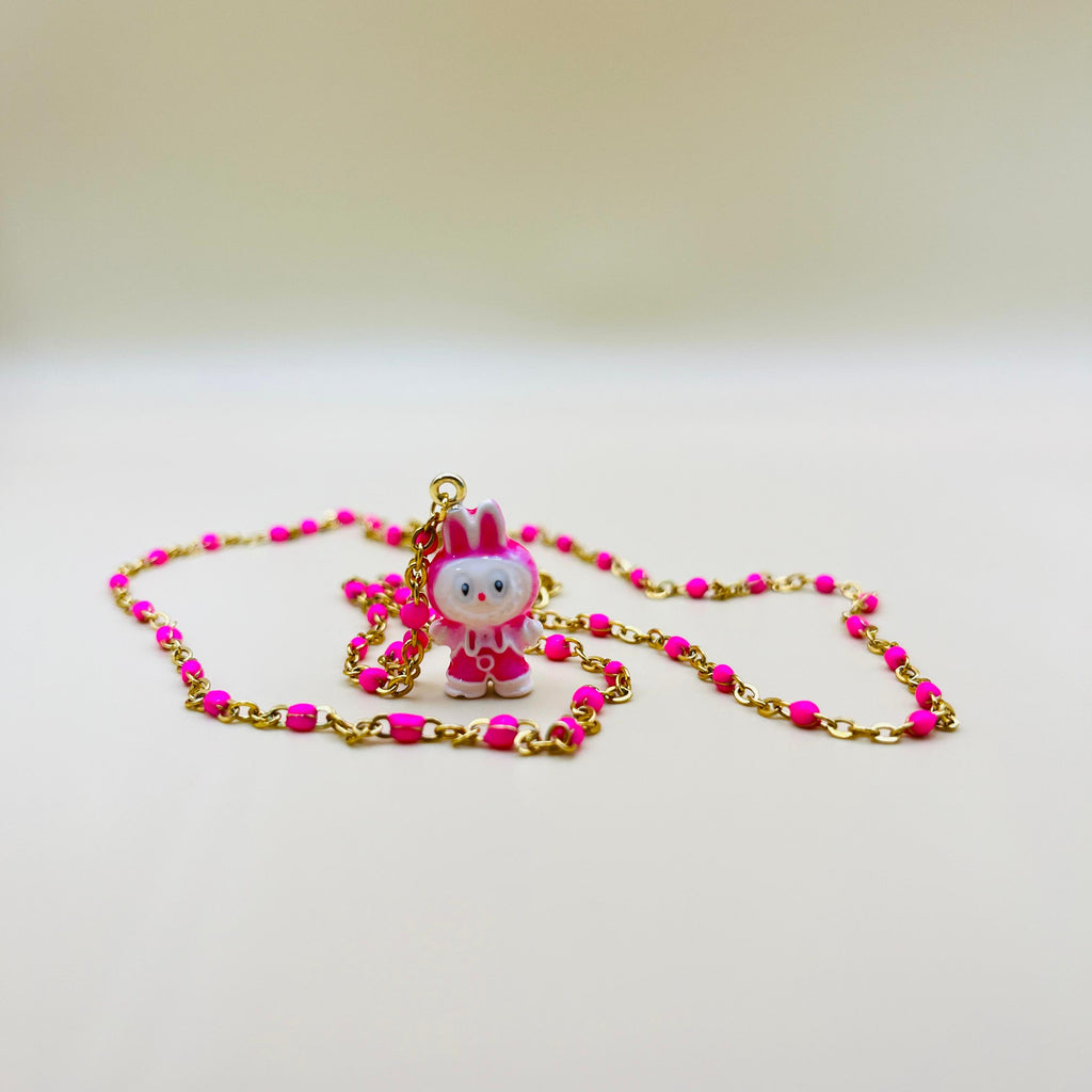 Collana Kawaii Labubu Perline Oro - Ciondolo Cartoon Smaltato PARNIN Necklaces km5m85-r3.myshopify.com