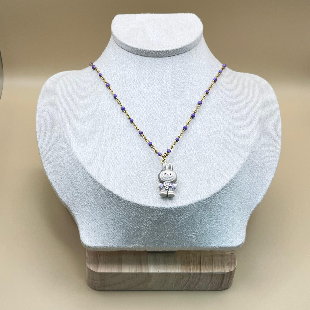 Collana Kawaii Labubu Perline Oro - Ciondolo Cartoon Smaltato PARNIN Necklaces km5m85-r3.myshopify.com